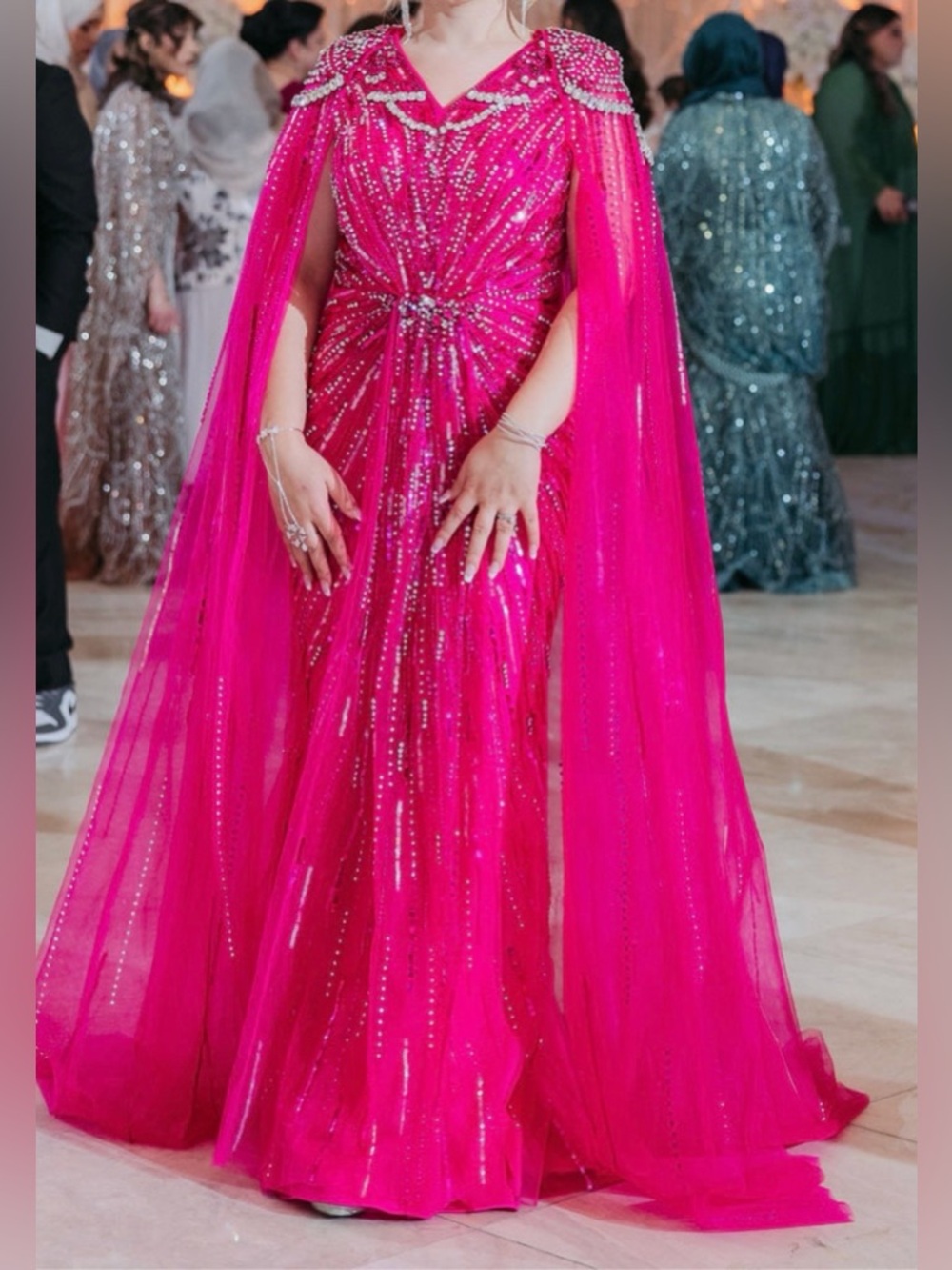 Fuchsia Mermaid Evening Gown